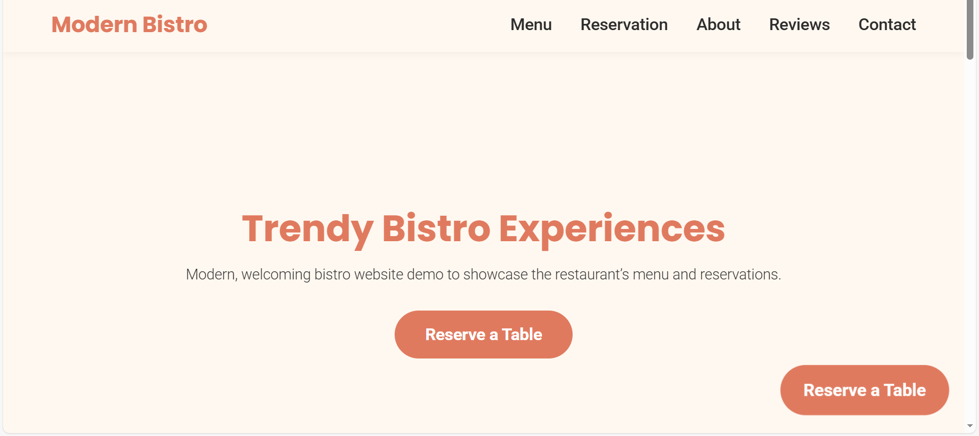 Modern Bistro Demo
